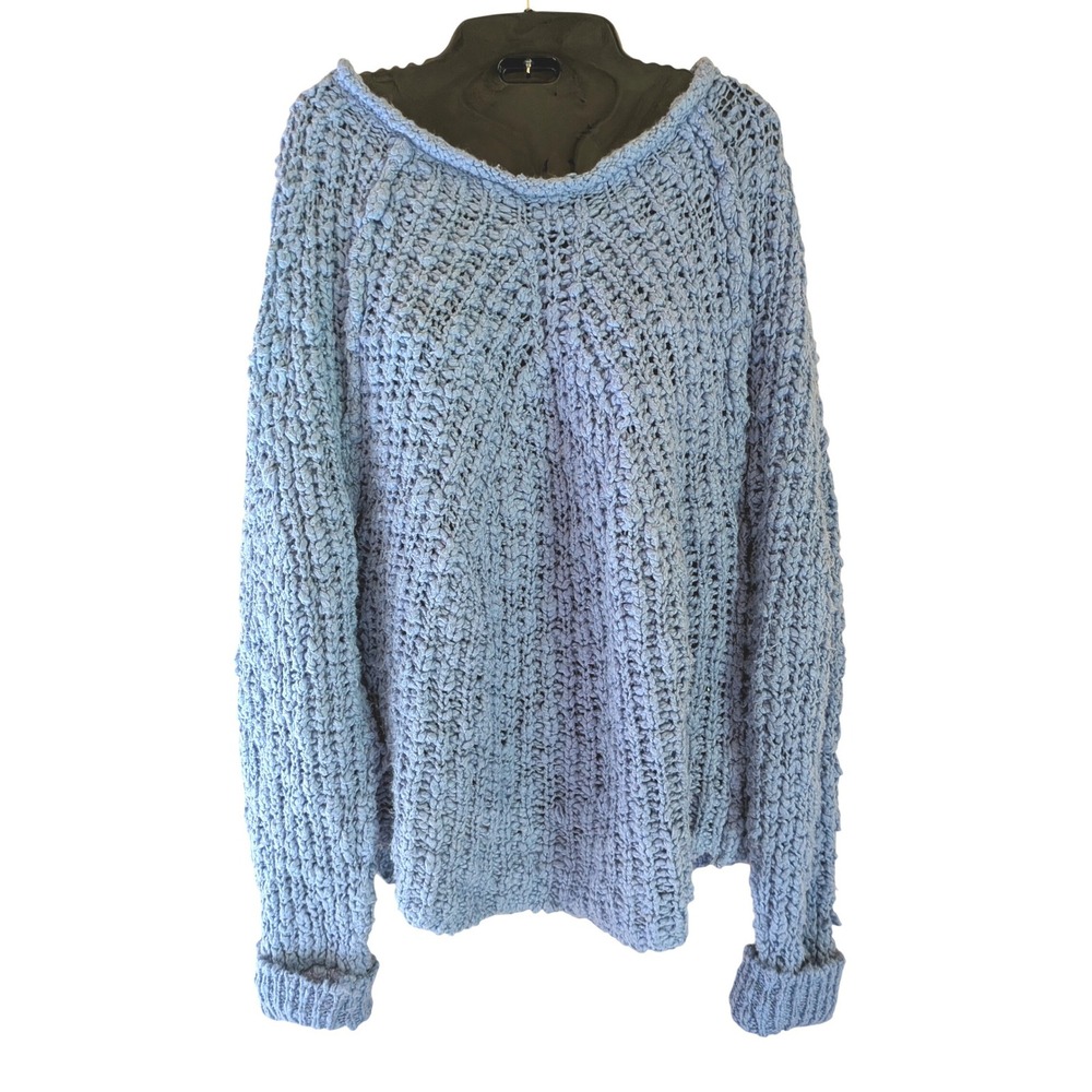 Free People In A Swirl Sweater L Boho Oversize Chunky Knit Relaxed Hygge Slouchy